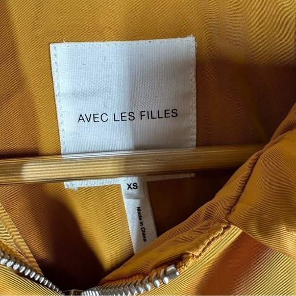 Avec Les Filles Hooded Anorak Jacket Size XS Mustard - Picture 7 of 13